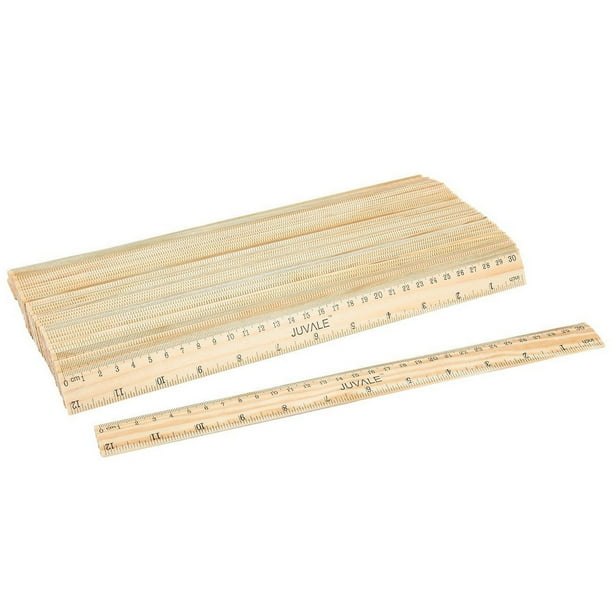 Pack of Two 30cm Wooden Rulers 12 inch Ruler Office Stationery School Kids